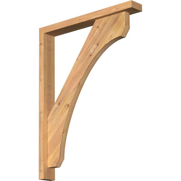 Ekena Millwork Legacy Block Smooth Bracket w/ Offset Brace, Western Red Cedar, 3 1/2"W x 26"D x 34"H BKT0402X26X34LEC05SWR - main